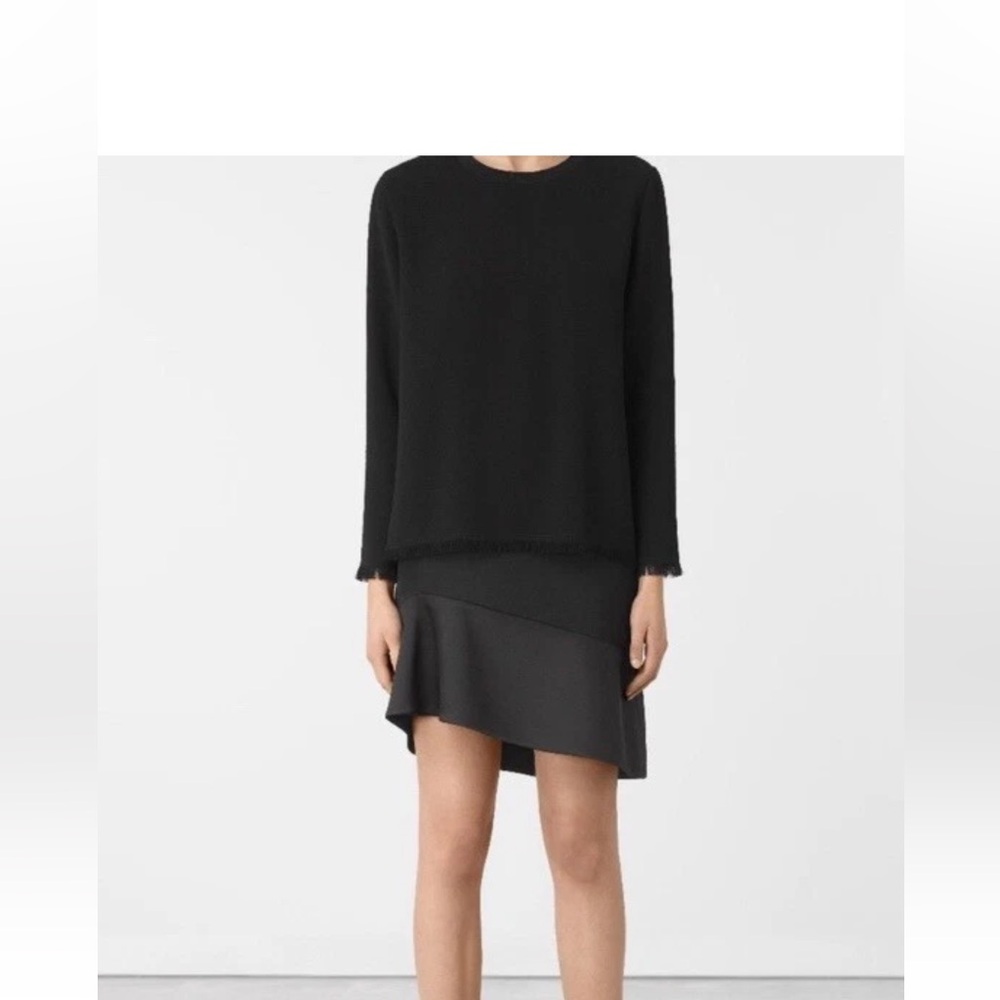 All Saints Black Asymmetrical Dress